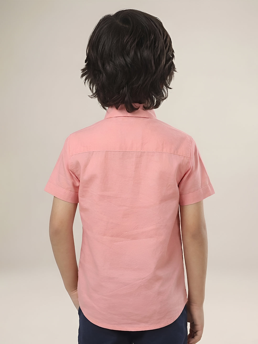 Polka Tots Half Sleeves Shirt with Multicolor Bow - Pink