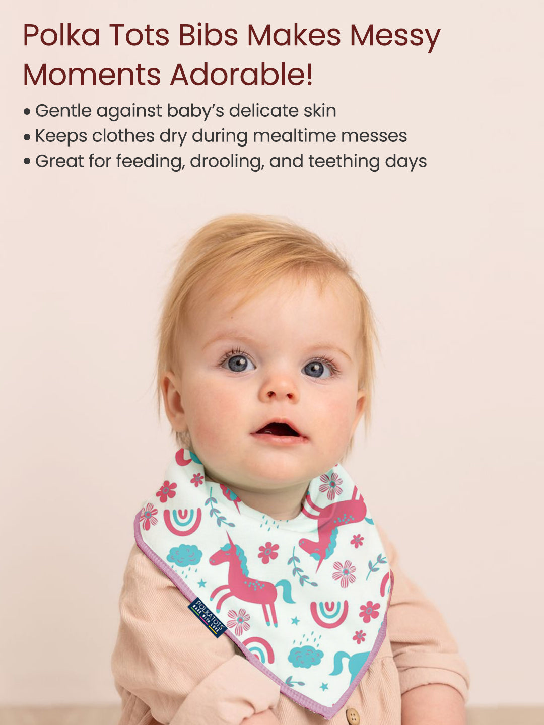 Polka Tots Pack of 6 Unicorn Print Mini Newborn Gift Hamper Set - Lavender