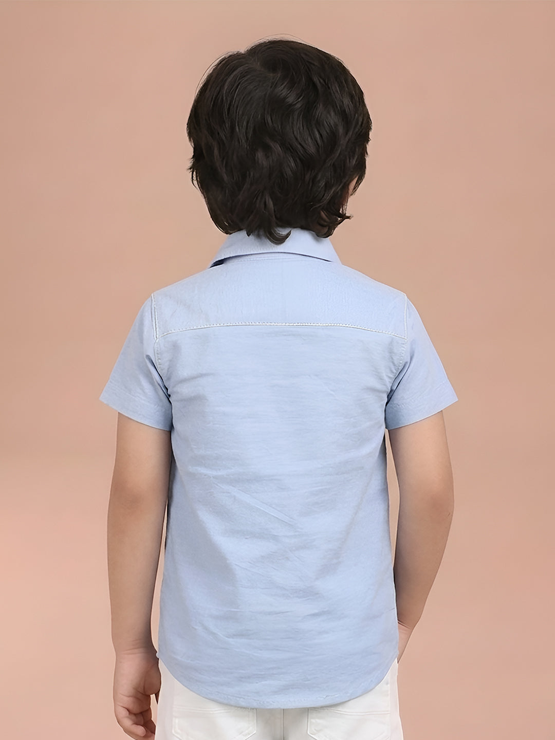 Polka Tots Half sleeve Beach print T-shirt Shirt - Blue