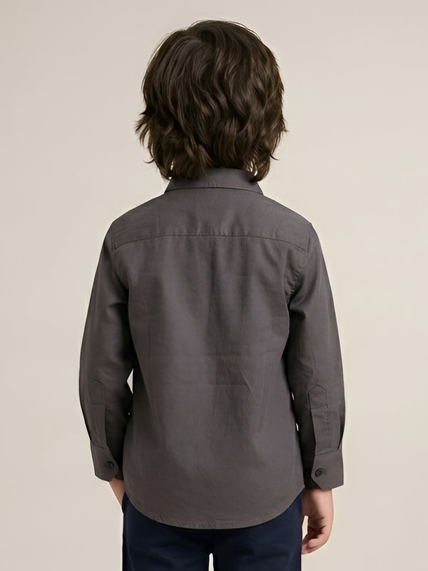 Polka Tots  full sleeve Kids shirt Las Vegas print - Grey