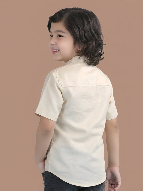 Polka Tots Half Sleeve Kurta - Cream