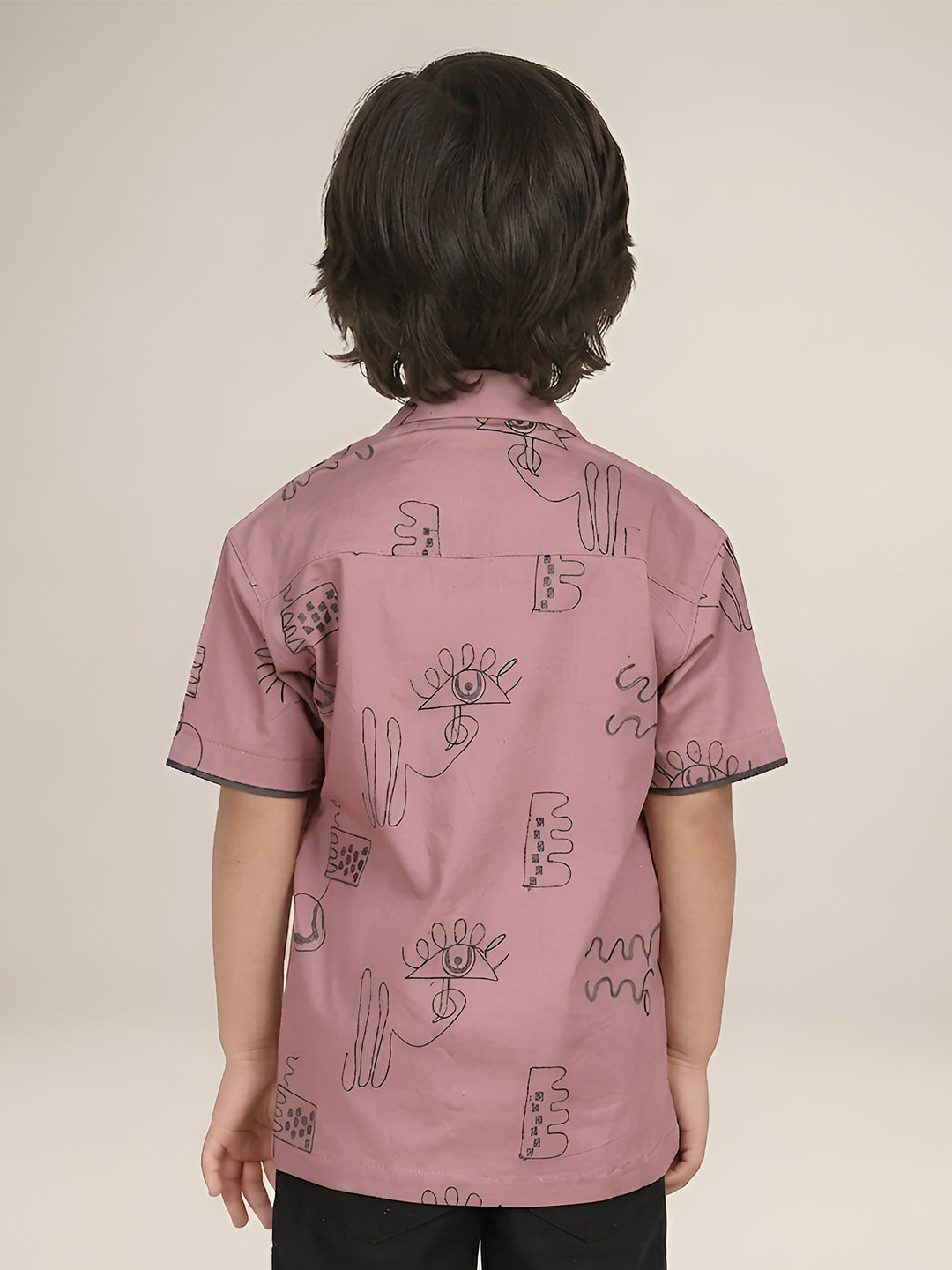 Polka Tots Half Sleeves Embroidered Shirt - Pink