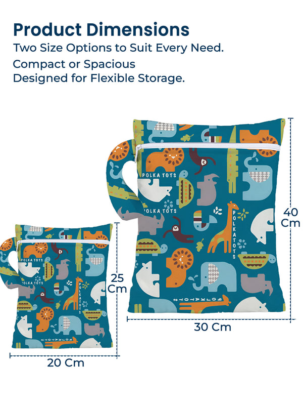 Waterproof Wet Bag Pouch with Zipper (Safari) - Teal