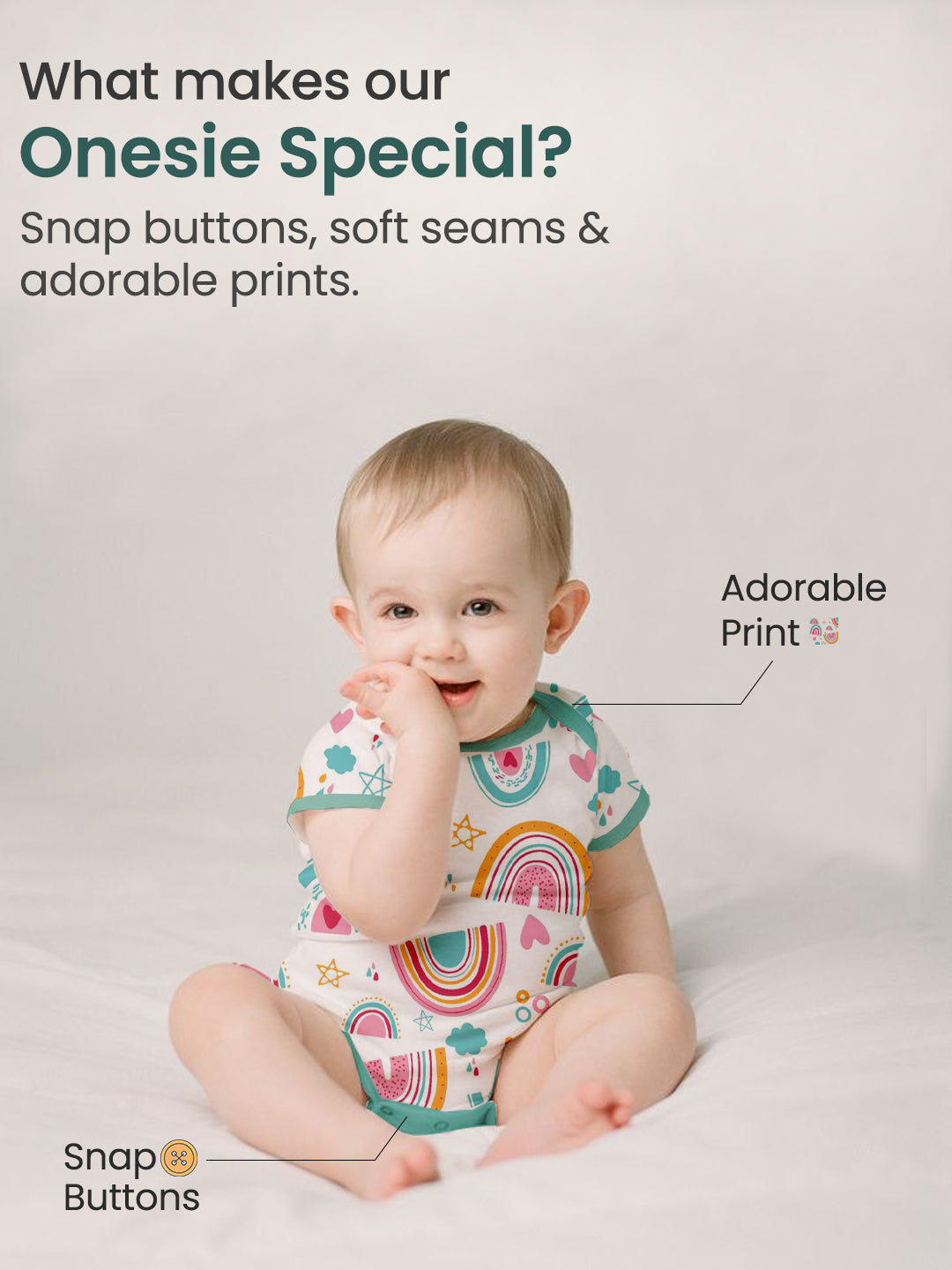 Polka Tots Pack of 10 Rainbow Print Jumbo Newborn Gift Hamper Set - Multicolor