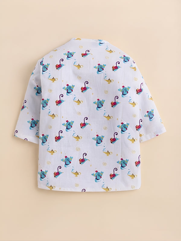 Polka Tots  Genie’s Golden Wish  print Night wear Kurta Pajama- Blue
