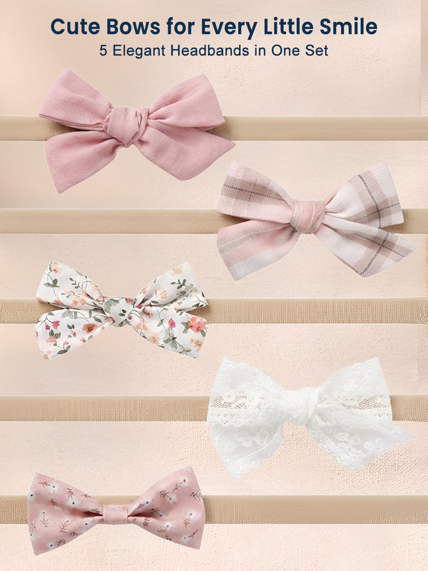 Pack of 5 Bow Headbands Set
