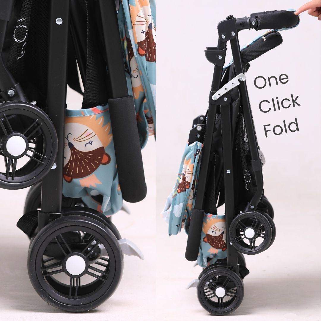 Polka Tots Click Clack Travel System Rainbow Stroller + Car Seat -  Green