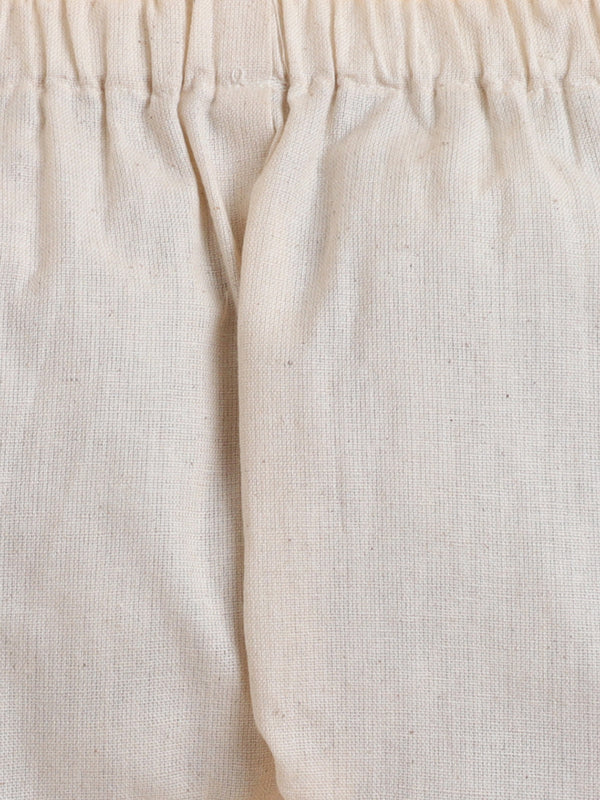 Polka Tots Soft Cotton Full-Sleeves Teddy Pocket Gingham Jhabla & Pant Set - Black