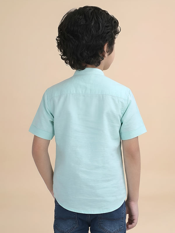 Polka Tots Half Sleeve Kurta - Aqua