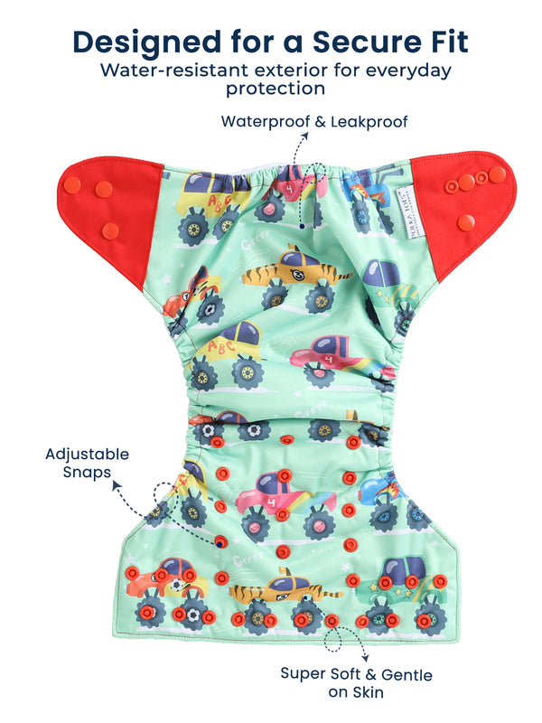 Polka Tots Reusable Cloth Diaper Buy Online Waterproof Adjustable Baby Diaper - Car
