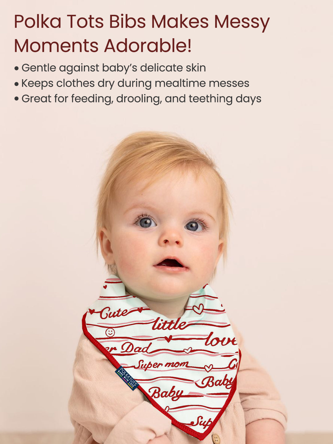 Polka Tots Pack of 6 Love Print Mini Newborn Gift Hamper Set - Red