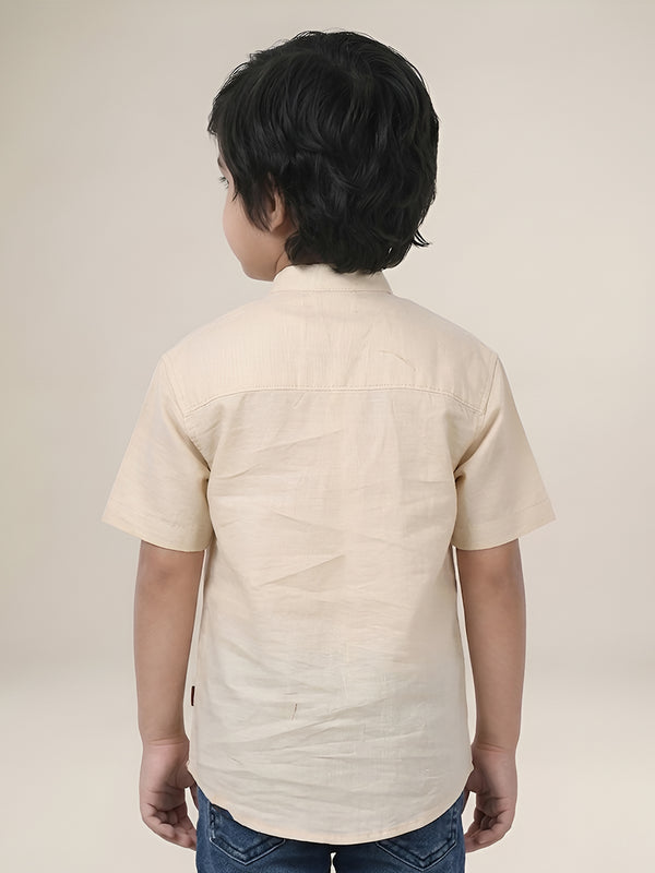Polka Tots Half Sleeve Kids Kurta - Cream