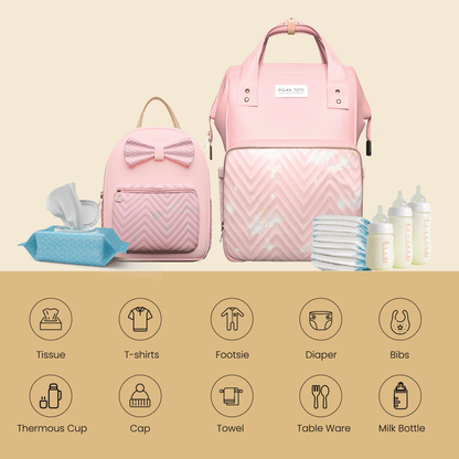 Polka Tots MamaMini Luxe Duo Diaper Bag - Peach