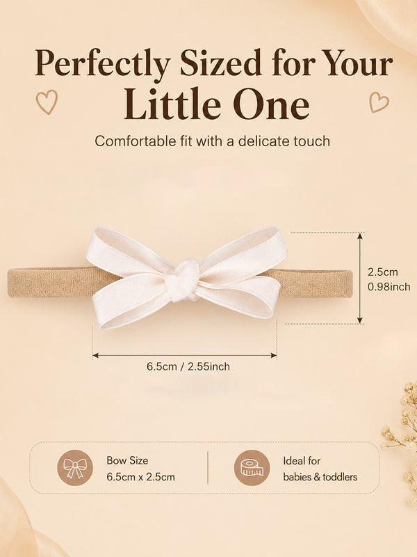 Pack of 5 Solid colour Bow Headband Set