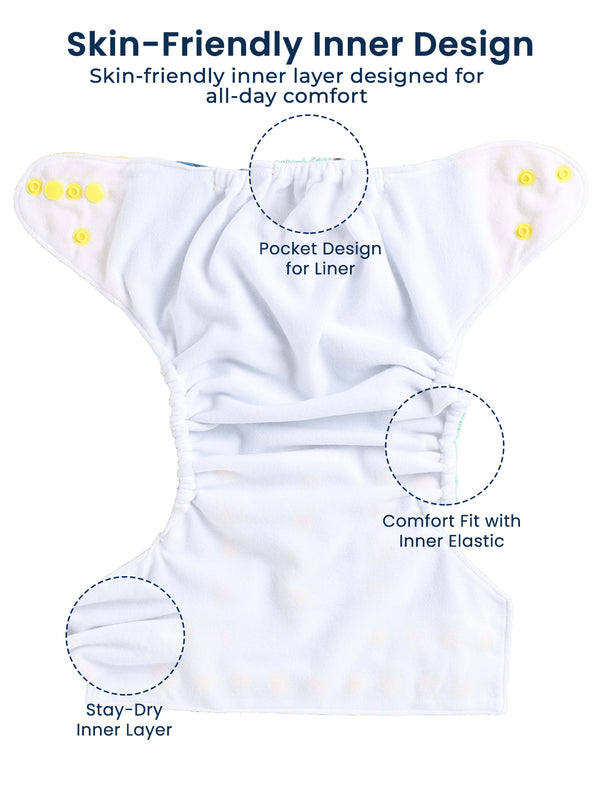 Polka Tots Reusable Cloth Diaper Buy Online Waterproof Adjustable Baby Diaper - Penguin