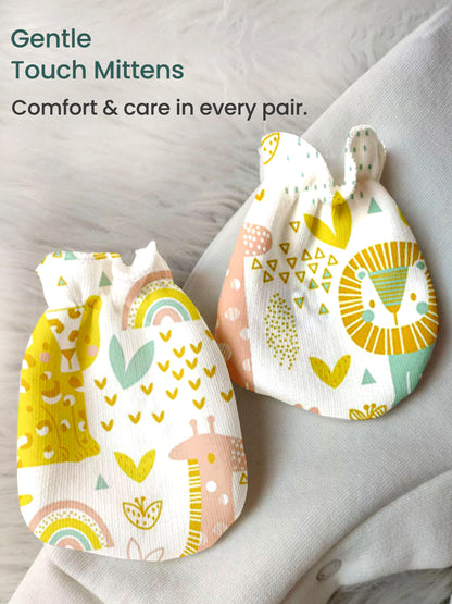 Polka Tots Pack of 10 Jungle Print Jumbo Newborn Gift Hamper Set - Multicolor