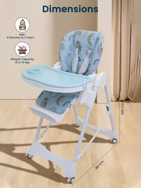 Polka Tots ChicChow Chariot 16 positions Rainbow Design High Chair - ( Blue )