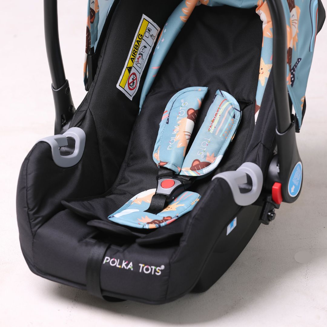 Polka Tots Click Clack Travel System Rainbow Stroller + Car Seat -  Green