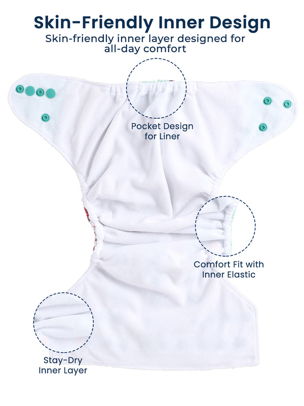 Polka Tots Reusable Cloth Diaper Buy Online Waterproof Adjustable Baby Diaper - Llama