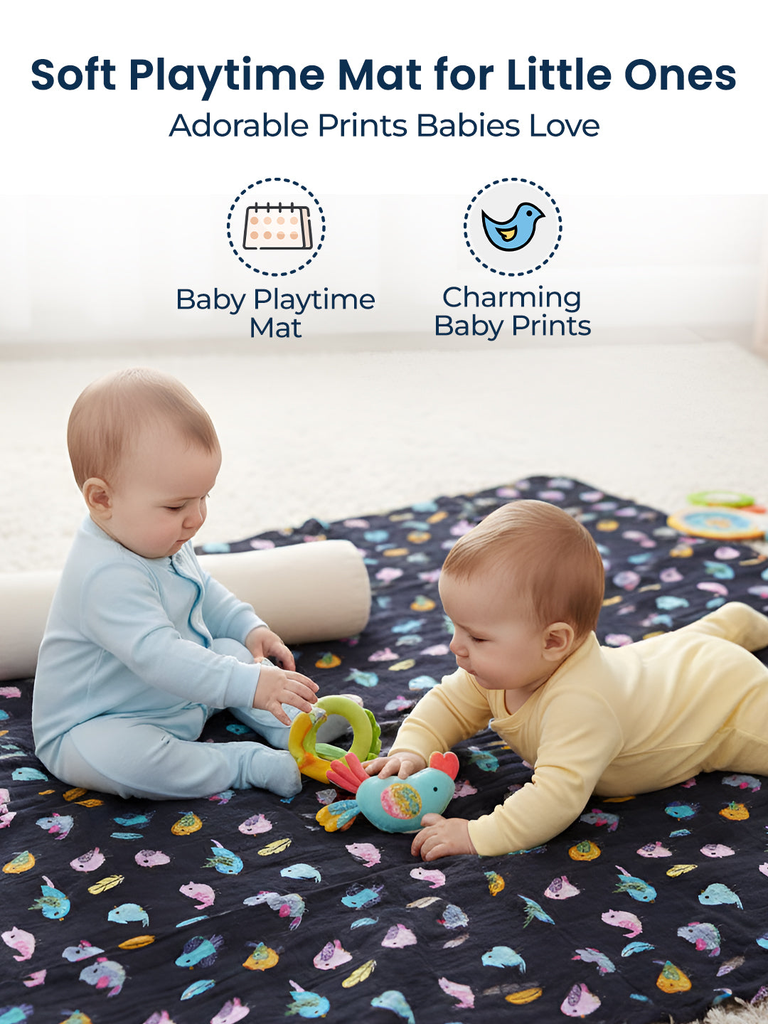 Polka Tots Muslin Swaddle Organic Cotton (Bird)