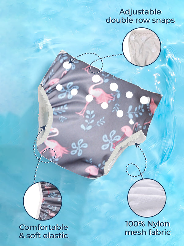 Reusable Swim Diaper/Swim Costume Flamingo Design