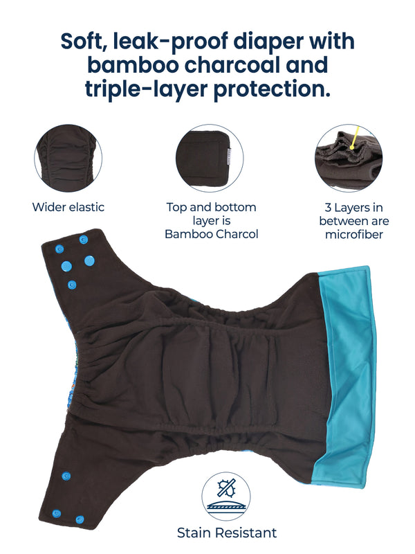 Bamboo Charcoal Reusable Cloth Diaper (Car)