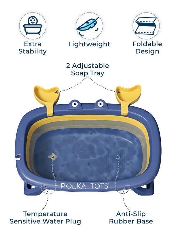 Polka Tots Splish Splash Foldable Bath tub - Blue