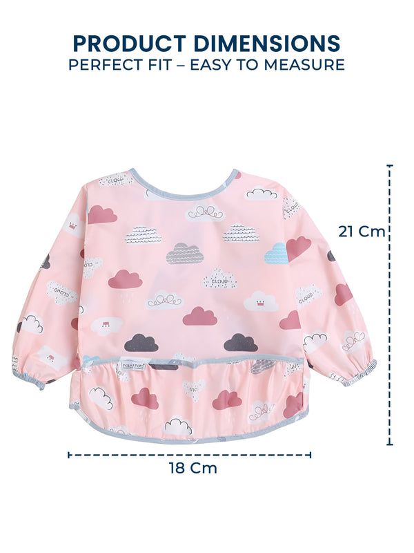 Full Sleeves Washable Waterproof Apron Feeding Bib for Babies -(Cloud)