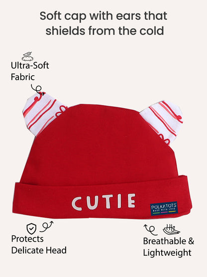 Polka Tots Pack of 6 Love Print Mini Newborn Gift Hamper Set - Red