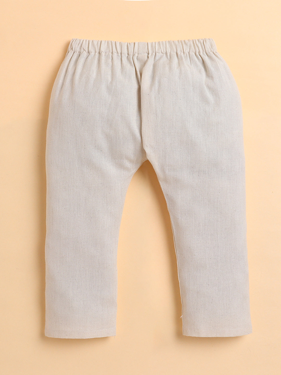 Polka Tots Soft Cotton Full-Sleeves Teddy Pocket Gingham Jhabla & Pant Set - Blue