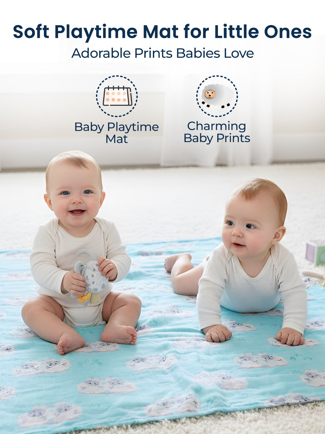 Polka Tots Muslin Swaddle Organic Cotton (Sheep)