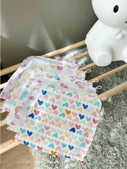 Polka Tots Newborn Pack of 5 100% Soft Muslin Cotton Washcloth Set
