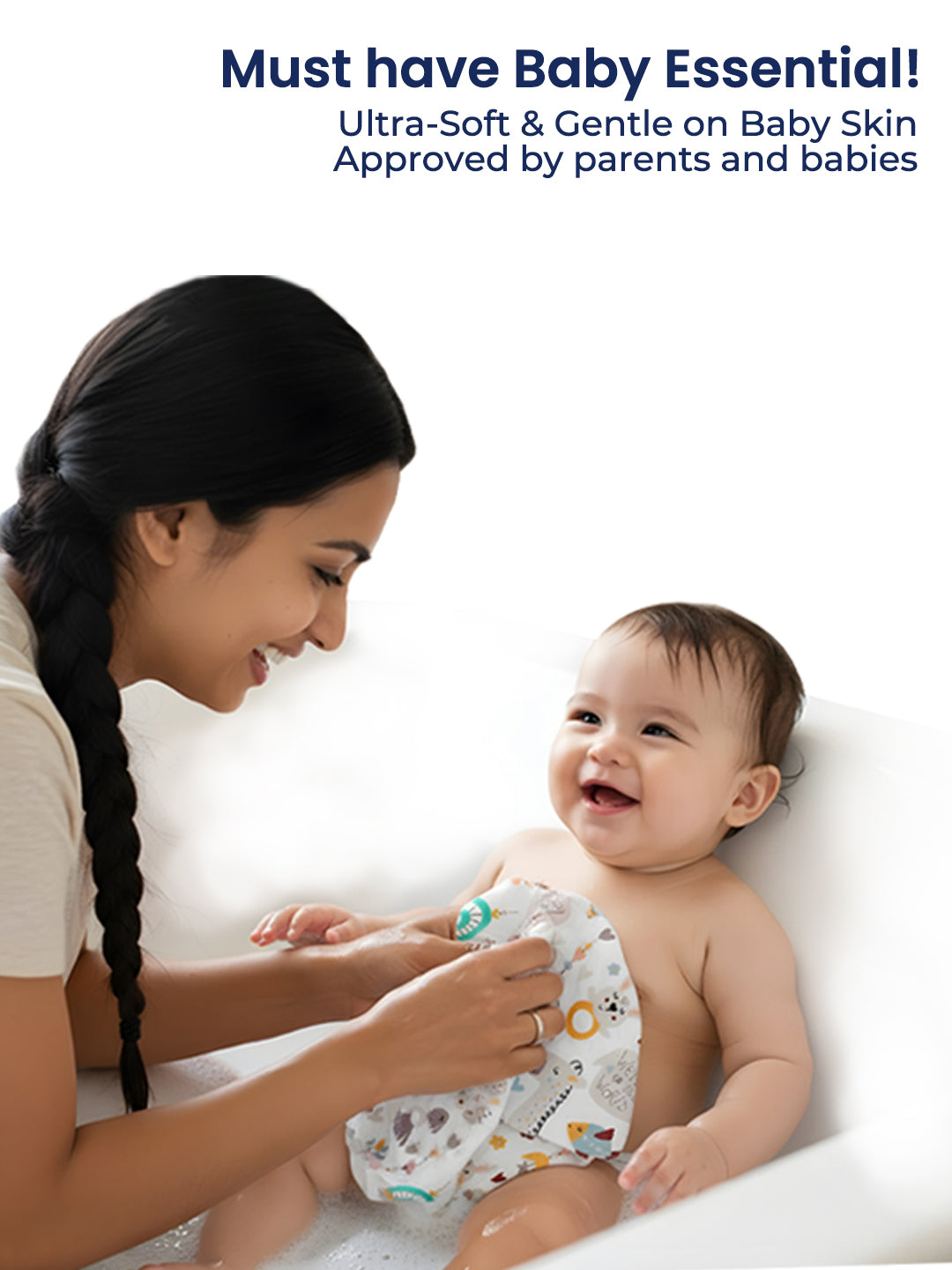 Polka Tots Newborn Pack of 5 100% Soft Muslin Cotton Washcloth Set