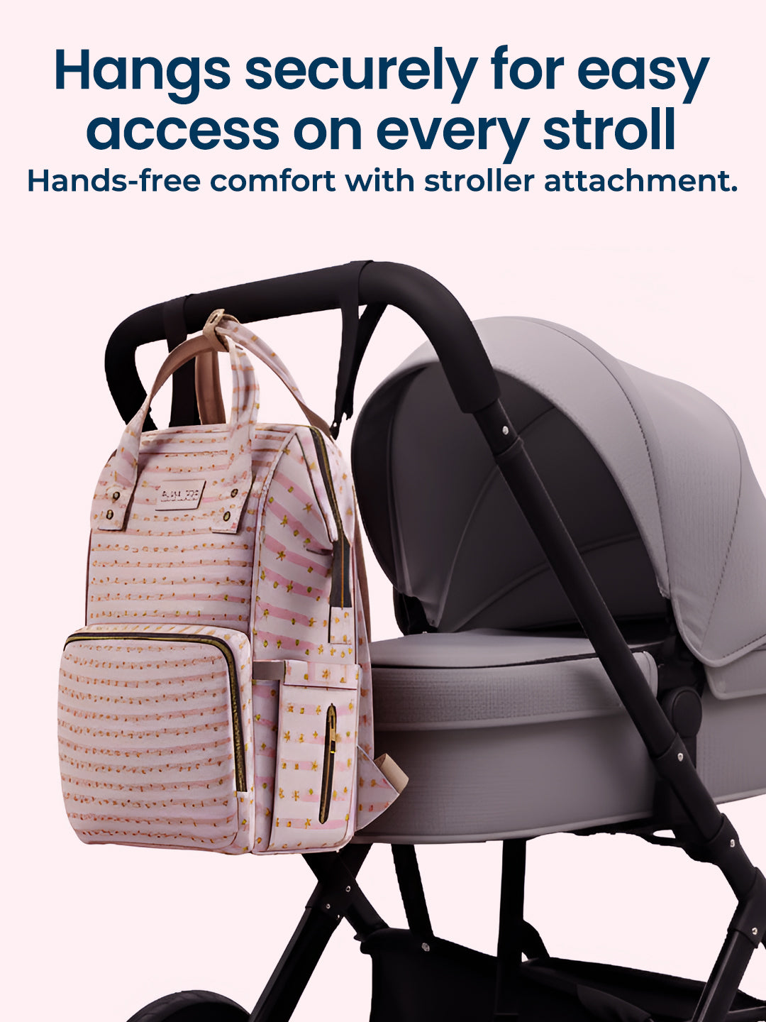 Multifunctional Premium Diaper Backpack Bag with Pouch | Star Print