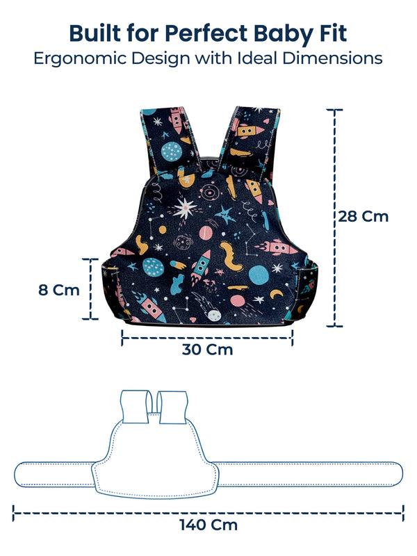 Baby Safety Travel Belt, Two Wheeler Baby Carrier for Kids (space)