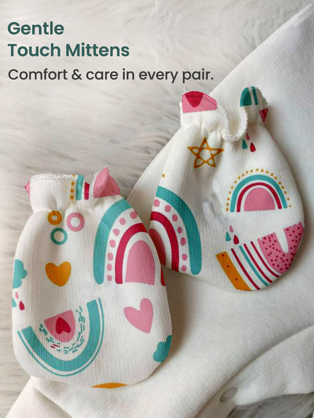 Polka Tots Pack of 10 Rainbow Print Jumbo Newborn Gift Hamper Set - Multicolor