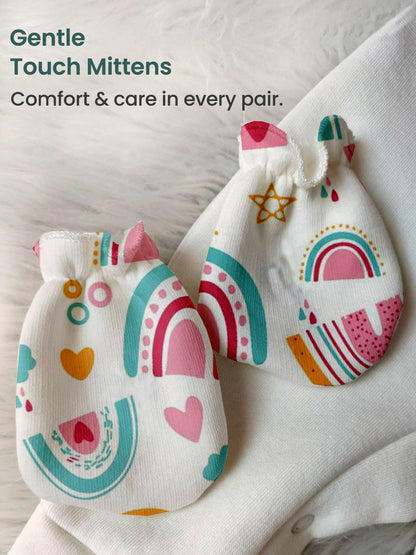 Polka Tots Pack of 10 Rainbow Print Jumbo Newborn Gift Hamper Set - Multicolor