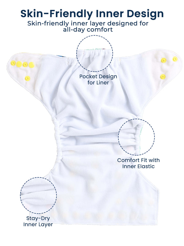 Polka Tots Reusable Cloth Diaper Buy Online Waterproof Adjustable Baby Diaper - Alligator