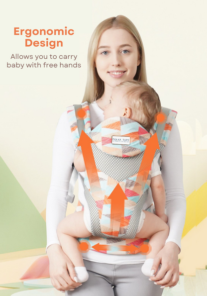 Polka Tots Easy Breezy Triangle print Baby Carrier - Multicolor