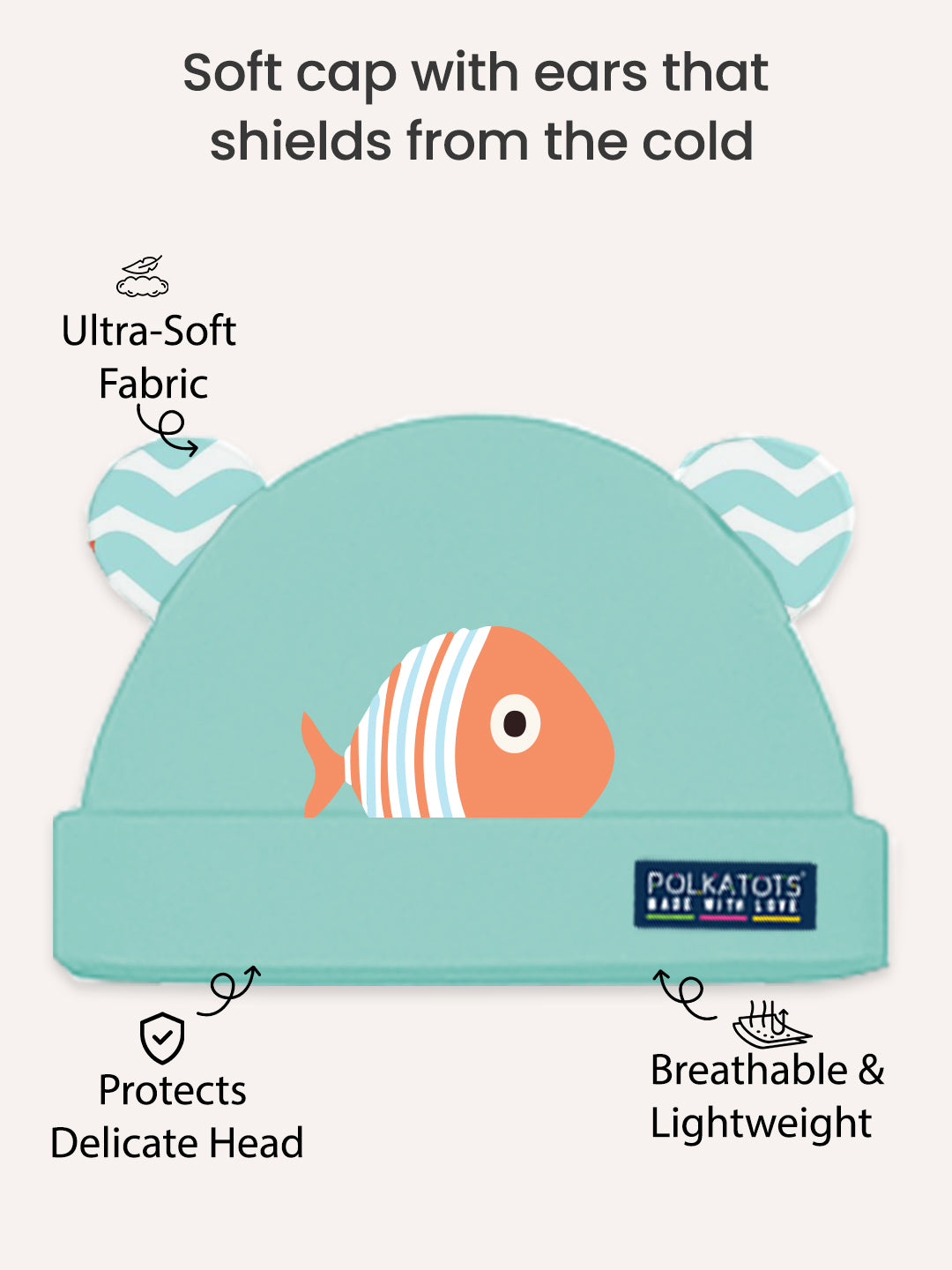 Polka Tots Pack of 6 Wave Print Mini Newborn Gift Hamper Set - Blue