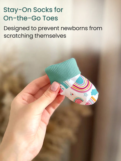 Polka Tots Pack of 10 Rainbow Print Jumbo Newborn Gift Hamper Set - Multicolor