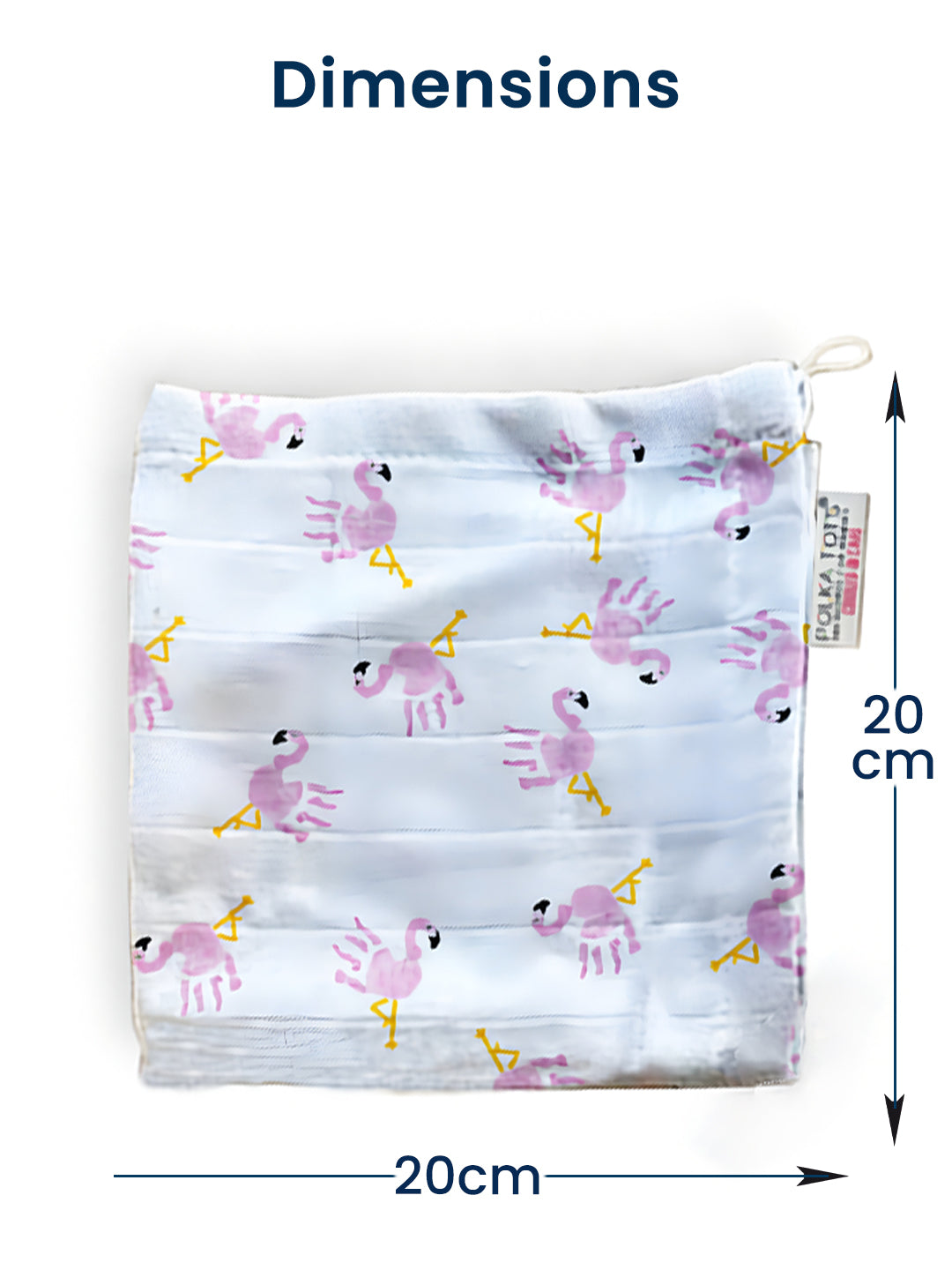 Polka Tots Newborn Pack of 5 100% Soft Muslin Cotton Washcloth Set