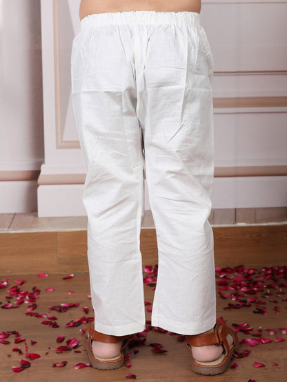 Polka Tots Full Sleeve Christmas tree Print Ethnic Kurta Pyjama Set - Grey