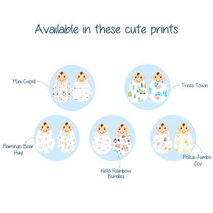 Polka Tots Mini Hearts & Cupid Print Swaddles (Pack of 2)