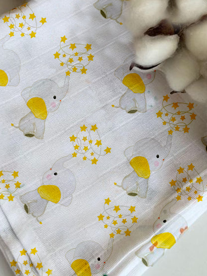 Polka Tots Newborn Pack of 5 100% Soft Muslin Cotton Washcloth Set