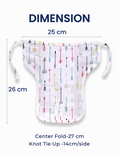 Polka Tots Newborn Pack of 5 100% Soft Muslin Cotton Nappy/Langot Set