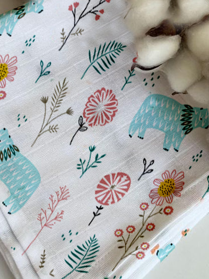 Polka Tots Newborn Pack of 5 100% Soft Muslin Cotton Washcloth Set