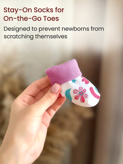 Polka Tots Pack of 6 Unicorn Print Mini Newborn Gift Hamper Set - Lavender