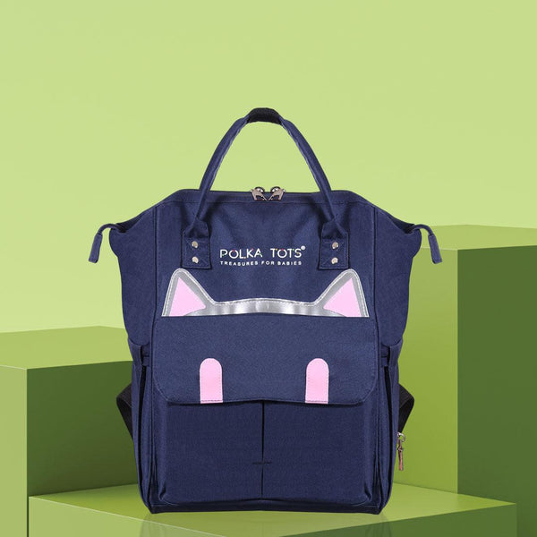 Stylish Cat Style Mothers Maternity Backpack- Blue