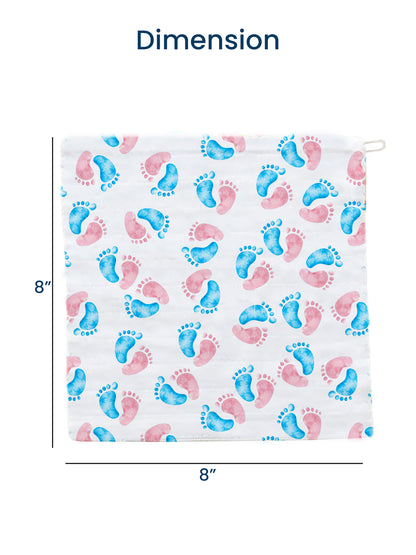 Polka Tots Newborn Pack of 5 100% Soft Muslin Cotton Washcloth Set